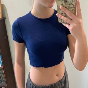 PACSUN XS blue crop tee shirt